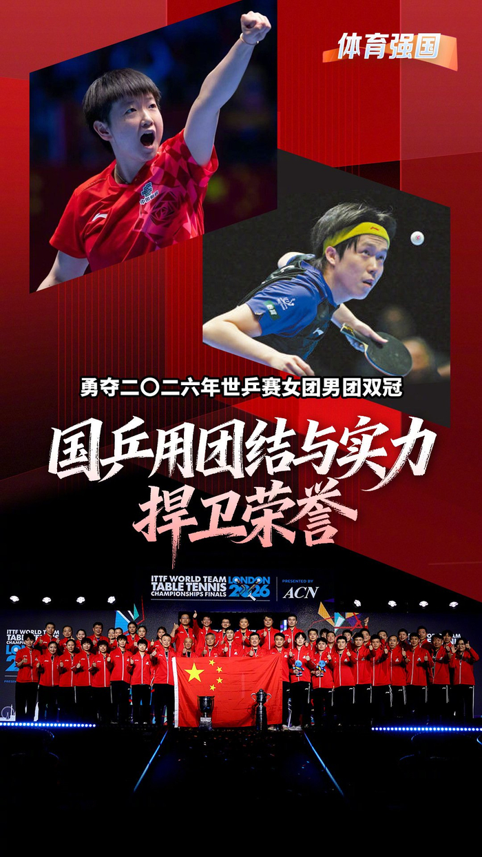 开云体育app下载-国乒包揽2026世乒赛男女团冠军,孙颖莎王楚钦全胜夺最佳|中国乒乓球队|乒乓|世界乒乓球锦标赛|斯韦思林杯|考比伦杯_新浪体育_新浪新闻